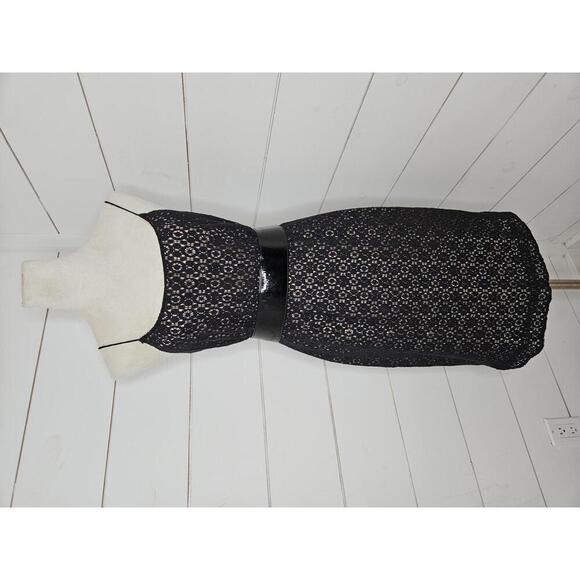 J Crew size 4 black lace with beige liner midi dress - Picture 1 of 6